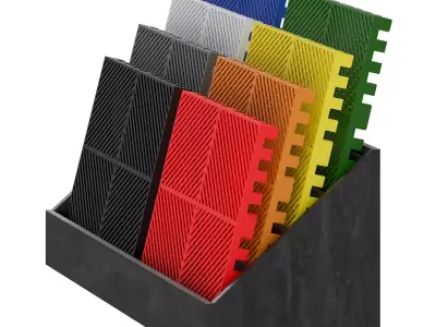 Display with modular plastic flooring 2 3D model