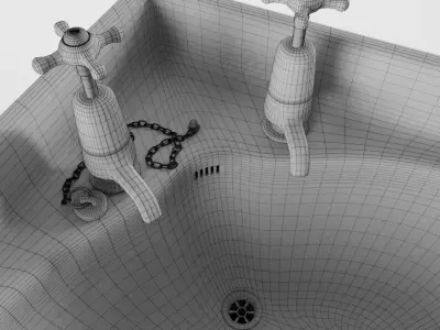 Victorian Corner Sink 3D model