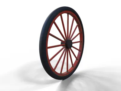 Old Wheel Low-poly 3D model purchase