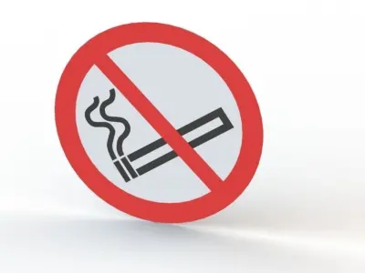 ISO7010 P002 Mandatory Sign No Smoking  with Standardized Colour 3D model