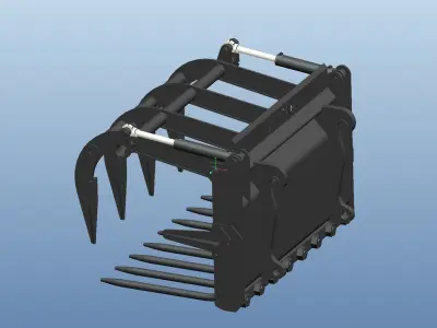 Wood grabber and grass grabber 3D model
