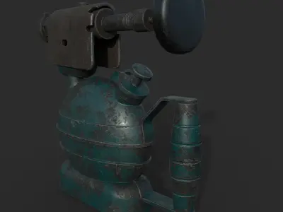 Old blow torch  Low-poly 3D model
