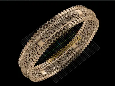 1387 Golden Echoes Bangle 11gm 3D print model