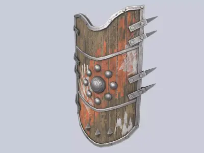 Orc shield Low-poly 3D model