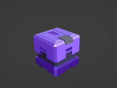 box chest lowpolly Low-poly 3D model