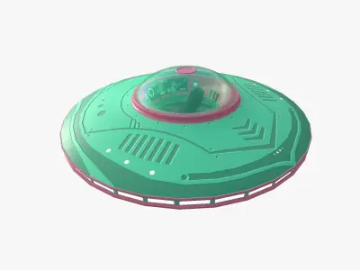 Alien Spaceship UFO B12 Cartoon - Sci Fi Spacecraft Design Low-poly 3D model