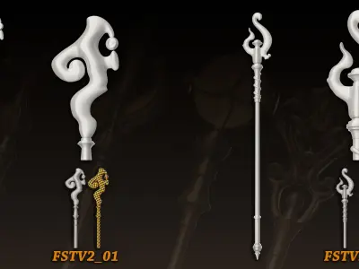 20 King Scepter 3D Model  Basemesh vol 2 Low-poly 3D model