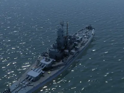 USS Alabama Battleship 3D model