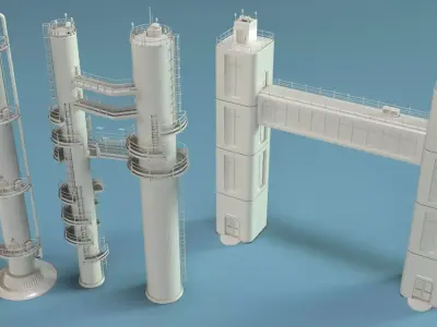 Industrial Units Collection 3 - 33 pieces 3D model