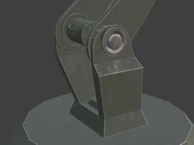 Machine Gun Turrent low poly PBR for game ready Low-poly 3D model