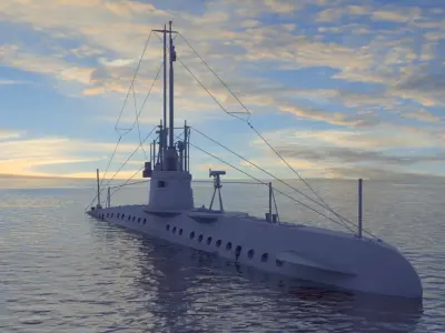 SM UB 16 U-boat Low-poly 3D model