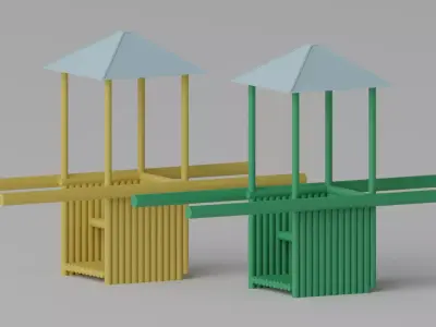 Bamboo Palanquin 3D model