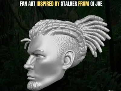 Dreadlock Stalker Head for Action Figures 3D print model purchase