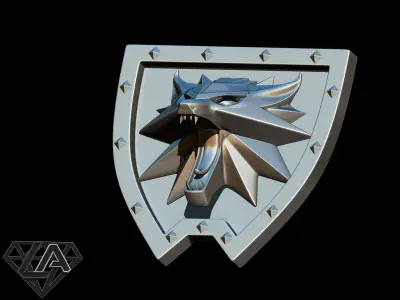 Witcher wolf shield 3D print model