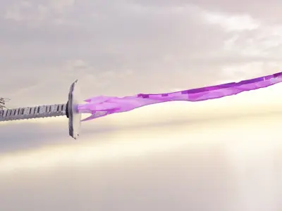 Crystal Katana Low-poly 3D model purchase