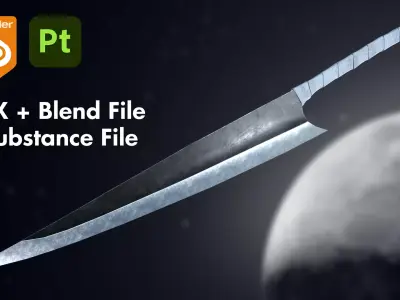 Ichigo Sword Zangetsu Shikai - Substacen Files Included Low-poly 3D model