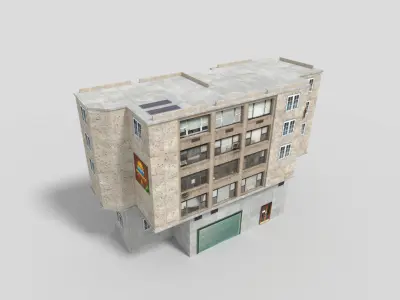 commercial city building  3 Low-poly 3D model