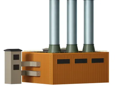 Industrial facility Factory Workshop Industrial pipes 3D model
