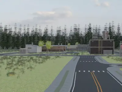 Nuclear Power Plant Layout 3D model