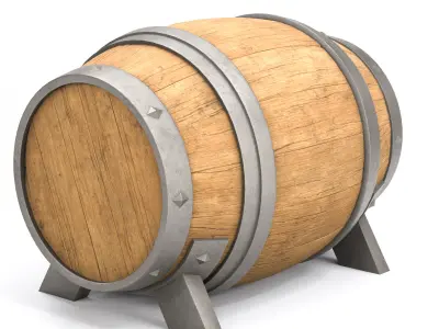 barrel Low-poly 3D model 15