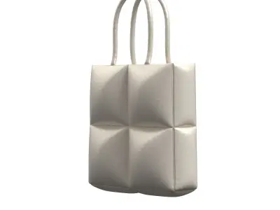 Ivory Padded Shopper Bag 3D model