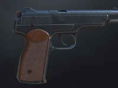 APS Stechkin automatic pistol Low-poly 3D model