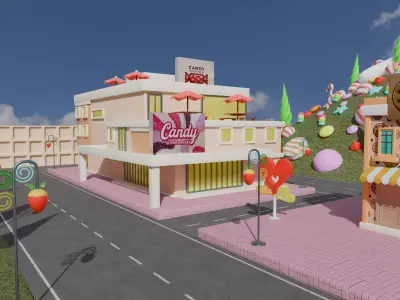 Candy Land Village 3D model purchase