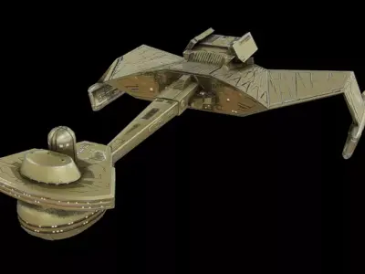 Klingon Spaceship 01 Low-poly 3D model