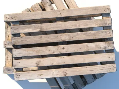 Old dirty pallet Low-poly 3D model