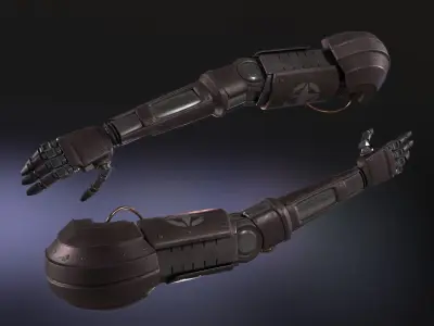 Low poly metallic arm for game Low-poly 3D model