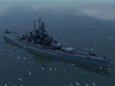 USS Massachusetts BATTLESHIP 3D MODEL 3D model