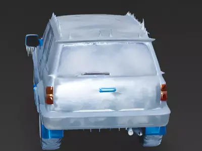 Frozen Ice-Encased Off-Road SUV 3D Model Low-poly 3D model