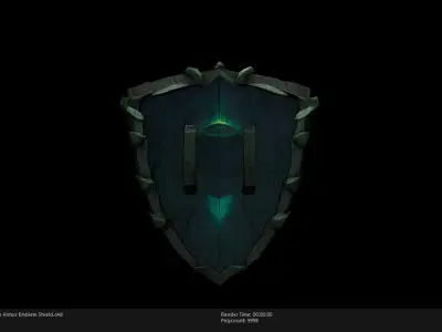 Low Poly Stylized Alien Armor Emblem Shield Low-poly 3D model