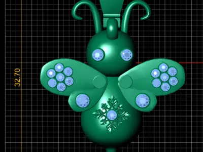 Butterfly pendant 3d prientable model 3D print model