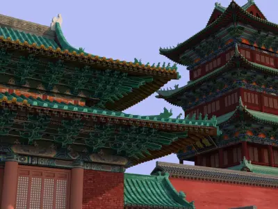 Ancient Chinese Architecture 3D model by lvcan - Textured