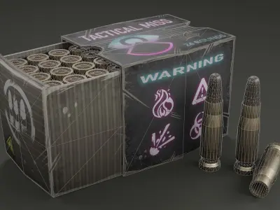 Rifle Ammo Low-poly 3D model