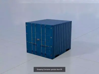 Shipping Container gentian blue all version 3D Model Pack