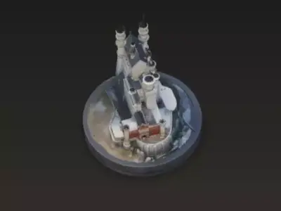 Castle Fortress Rocky Landscape 3D print model