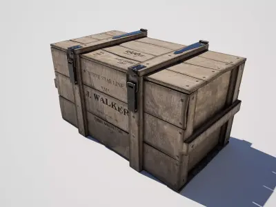 Wooden Military Freight Crate Low-poly 3D model