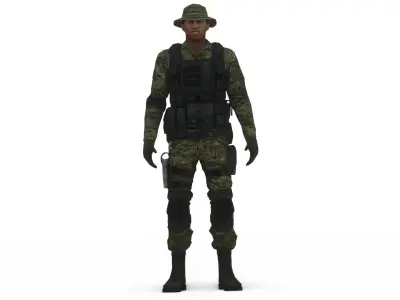 Modern Soldier Tactical Bundle  4 Specialized Models 3D Model Pack