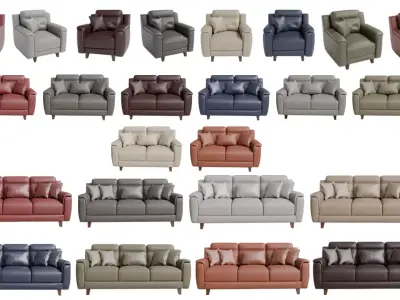 Patrick Sofa Set Low-poly 3D model