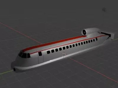 Low Poly Aerotrain Game ready Vehicle FBX OBJ PBR STL Low-poly 3D model