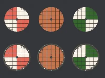 Cartoon Medieval Round Shield Low-poly 3D model