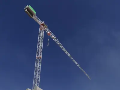 Flat Top Tower Crane 3 - Construction Crane 3D model