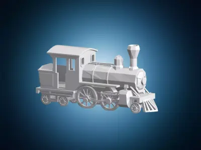 Low Poly Steam Engine 3D Print Model 3D print model