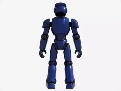 Mini Task Force Blue Articulated Robot Low-poly 3D model
