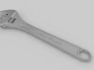 Rigged Pipe Wrench 3D model