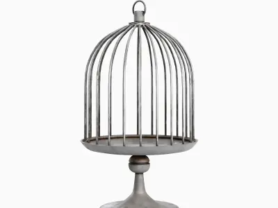 Metal Birdcage 02  Low-poly 3D model