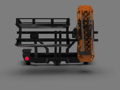 Heavy-Duty Rear Metal Off-Road Bumper Low-poly 3D model