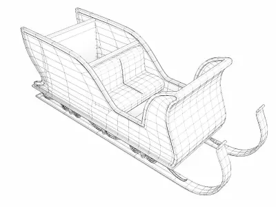 Santa Claus Sleigh 3d model  3D model